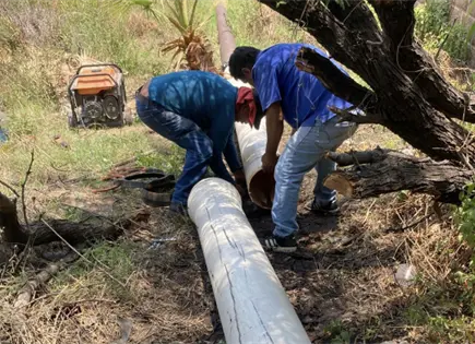 Rehabilitan tuber&iacute;a de pozo en Lomas