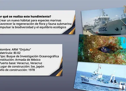 Hunden exbuque Onjuku para crear arrecife artificial