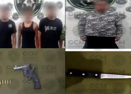 Por traer armas detienen a cuatro