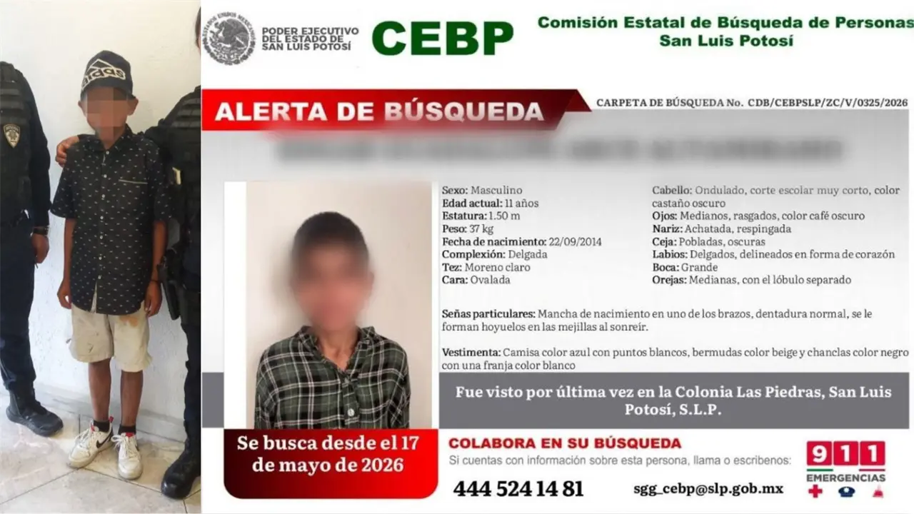 Localizan en calles de la Librado Rivera a niño con ficha de búsqueda