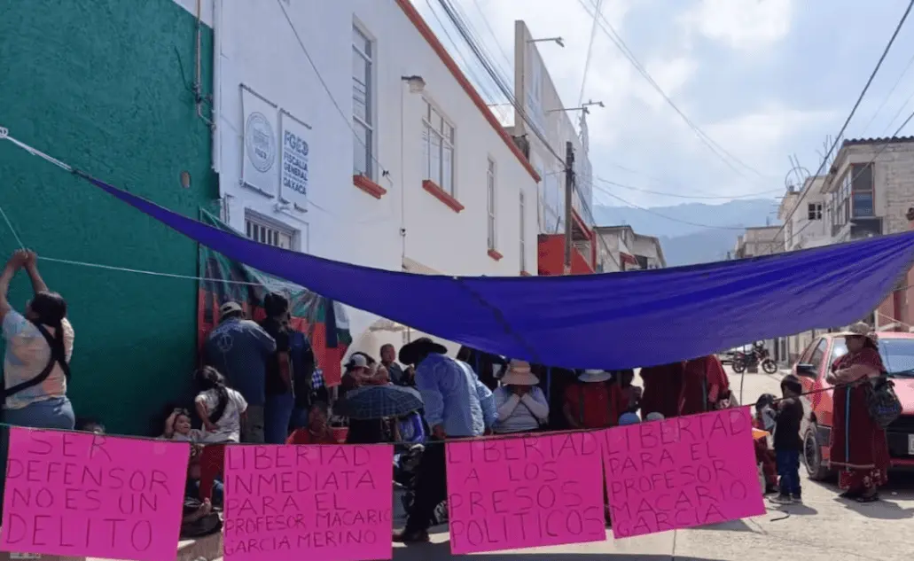 Pobladores triquis exigen liberación de Macario García en Oaxaca