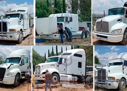 Catean predio y recuperan seis tráilers robados Catean predio y recuperan seis tráilers robados
