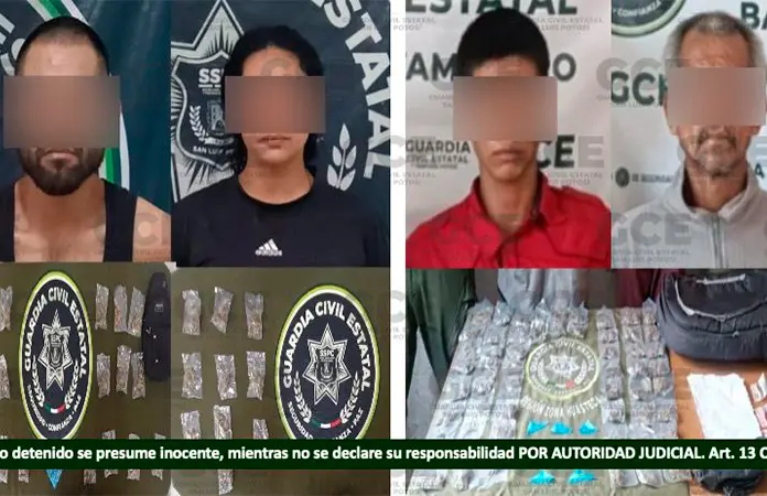 Arrestan a cuatro por narcomenudeo en la Huasteca