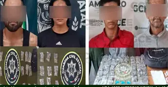 Arrestan a cuatro por narcomenudeo en la Huasteca