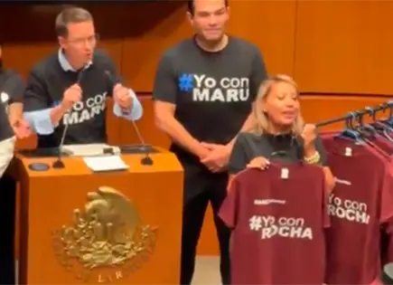 PAN lleva playeras al Senado con estampado