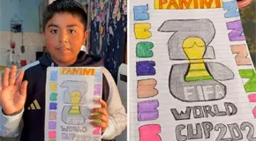 Ni&ntilde;o dibuja su propio &aacute;lbum del Mundial 2026 y su familia lo sorprende con uno original