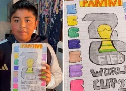Ni&ntilde;o dibuja su propio &aacute;lbum del Mundial 2026 y su familia lo sorprende con uno original
