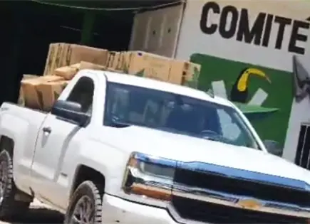 Video | Guardan en sede del PVEM despensas de Sedesore Video | Guardan en sede del PVEM despensas de Sedesore