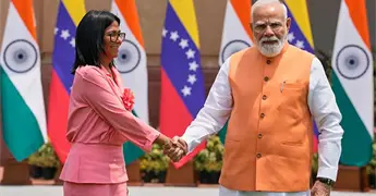 Narenda Modi recibe a Delcy Rodr&iacute;guez