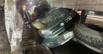 Trailero aplasta un compacto en Avenida Universidad (fotos)