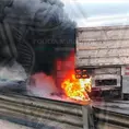 Terrible muerte tuvo chofer de tr&aacute;iler quemado