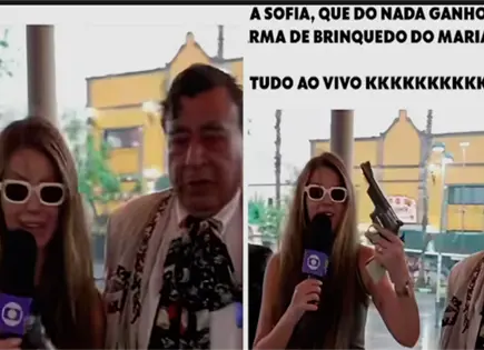 Mariachi saca pistola a reportera brasileña en transmisión en vivo Mariachi saca pistola a reportera brasileña en transmisión en vivo