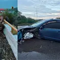 Tres j&oacute;venes resultan lesionados en un aparatoso accidente