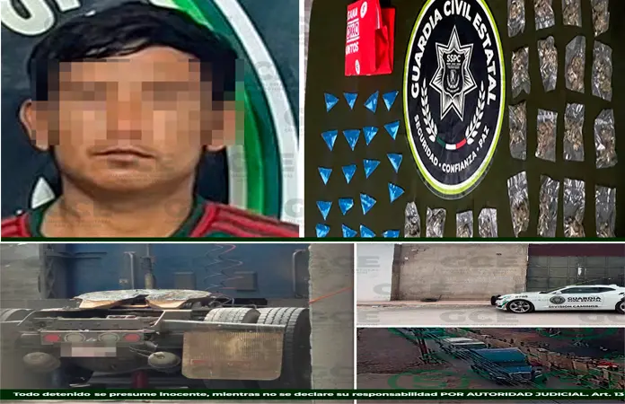 Aseguran tráiler robado y atrapan a supuesto "narco"