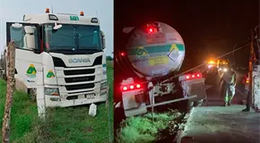 Se accidenta un tr&aacute;iler con solventes en Tamu&iacute;n