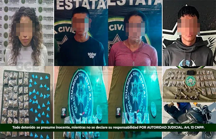 Con más de 90 dosis de drogas, detienen a narcos