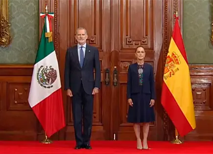 Sheinbaum recibe al rey Felipe VI en Palacio Nacional
