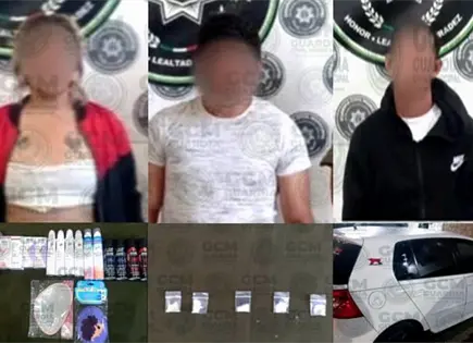 En flagrancia, sorprenden a tres presuntos ladrones