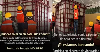 Gobierno federal ofrece empleo de construcci&oacute;n