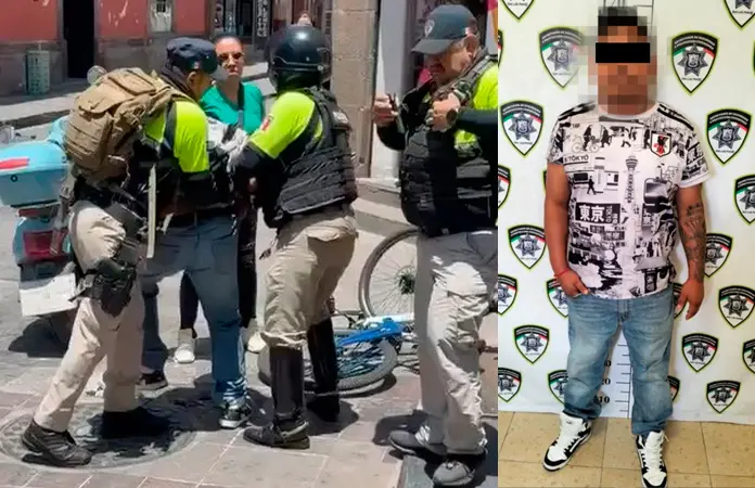 Sujeto golpea a agente vial en el Centro Histórico