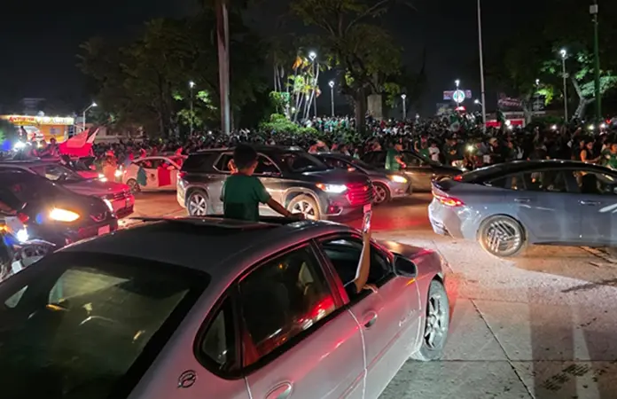 Festejos futboleros, sin carros en Glorieta