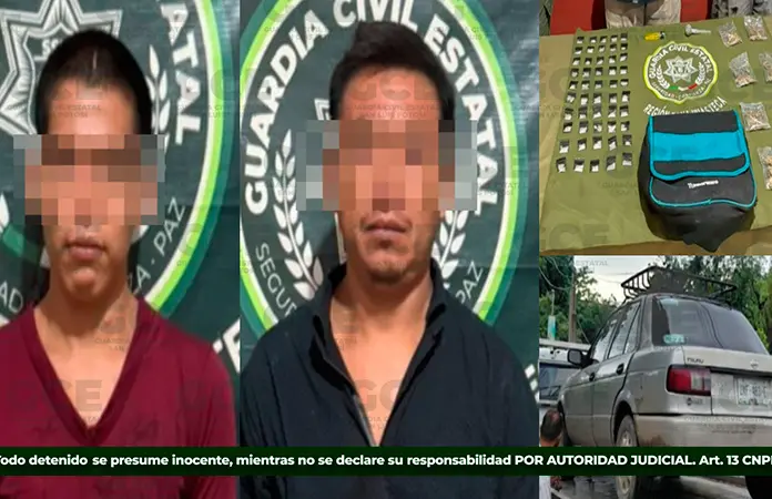 Detienen a dos presuntos narcomenudistas en la Huasteca