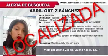 Localizan en Tamaulipas a una jovencita vallense desaparecida desde 2023