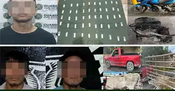 Por robo de veh&iacute;culo y ganado, capturan a tres sujetos