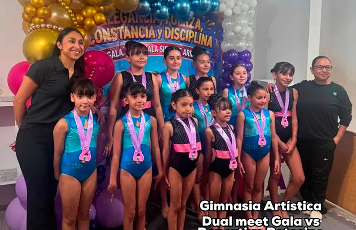 Gimnastas del CDP en el Dual Meet