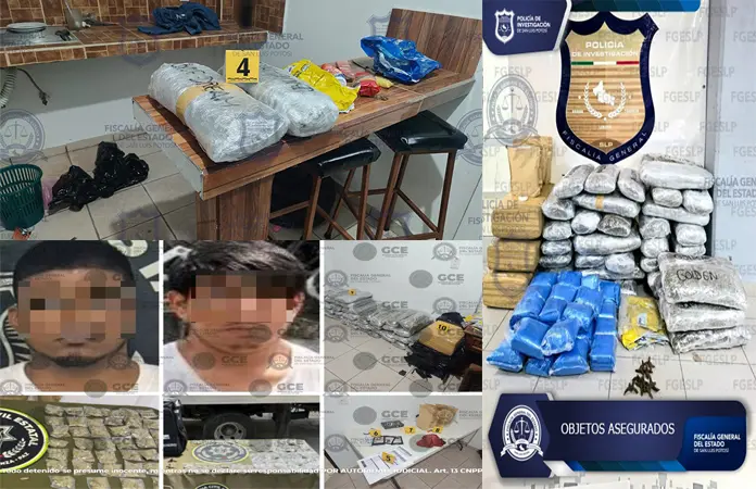 Incautan más de 60 kilos de droga en cateo
