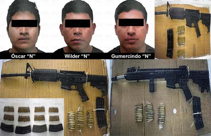 Dan 10 años de prisión a tres maleantes por portar armas de alto calibre