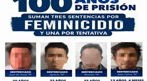 Cuatro feminicidas suman un total de 100 a&ntilde;os de c&aacute;rcel