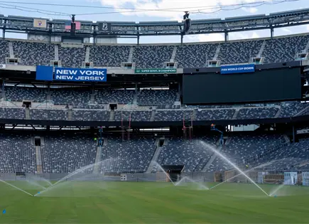 La final del Mundial se jugará en césped artificial con críticas mixtas. La lluvia podría ayudar La final del Mundial se jugará en césped artificial con críticas mixtas. La lluvia podría ayudar