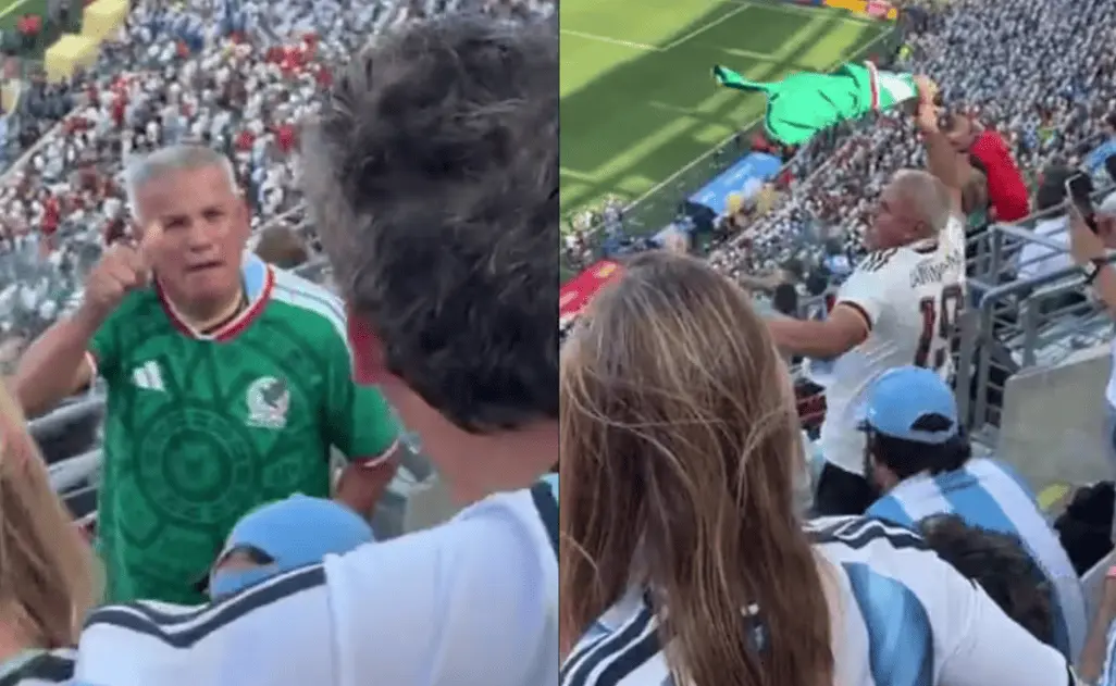Mexicano expulsa a argentino y le baila con camiseta de España