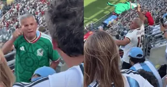 Mexicano expulsa a argentino y le baila con camiseta de Espa&ntilde;a