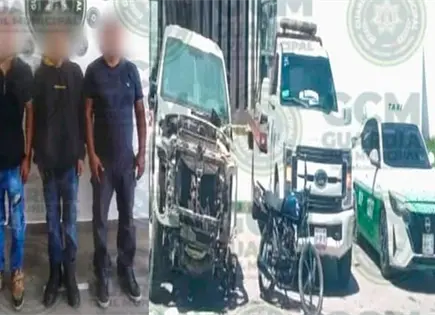 Frustran robo de bodega en Cactus; tres detenidos