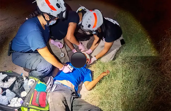 Jornalero lesionado con un machete