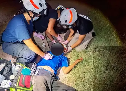 Jornalero lesionado con un machete Jornalero lesionado con un machete