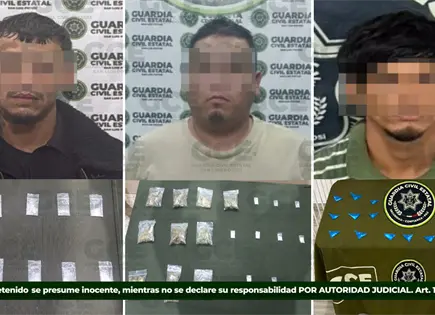 Detienen a tres con presunta droga en operativos de la GCE