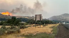 Cierran 110 kms de autopista por incendio forestal