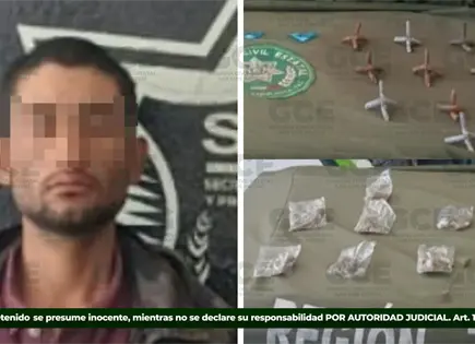 Detienen en Cedral a joven con droga y 21 "ponchallantas"