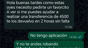 Intentan estafar por WhatsApp