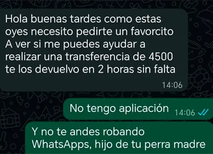 Intentan estafar por WhatsApp