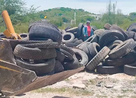 Llevan llantas viejas a planta cementera
