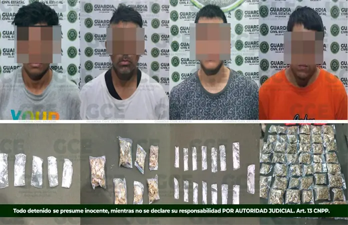 En Los Álamos, capturan a cuatro presuntos narcos