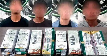 Los agarran con varios doces de cerveza robados
