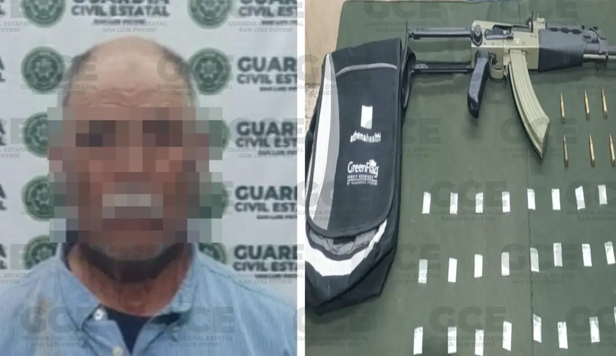 Cae septuagenario con arma y drogas en Villa de Ramos
