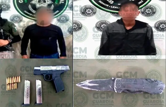 Con pistola y navaja, sorprenden a dos individuos