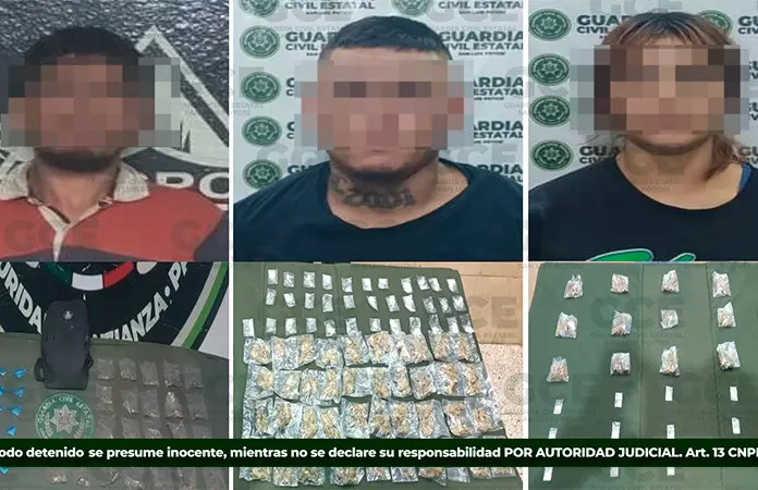 Atrapan a tres vendedores de droga en varios municipios