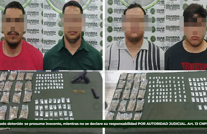 Incautan casi 100 dosis de drogas a maleantes